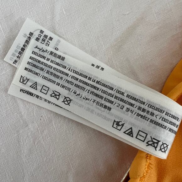 HOLLISTER Solid Orange Criss Cross Back One Piece Swimsuit Size S - Picture 8 of 9